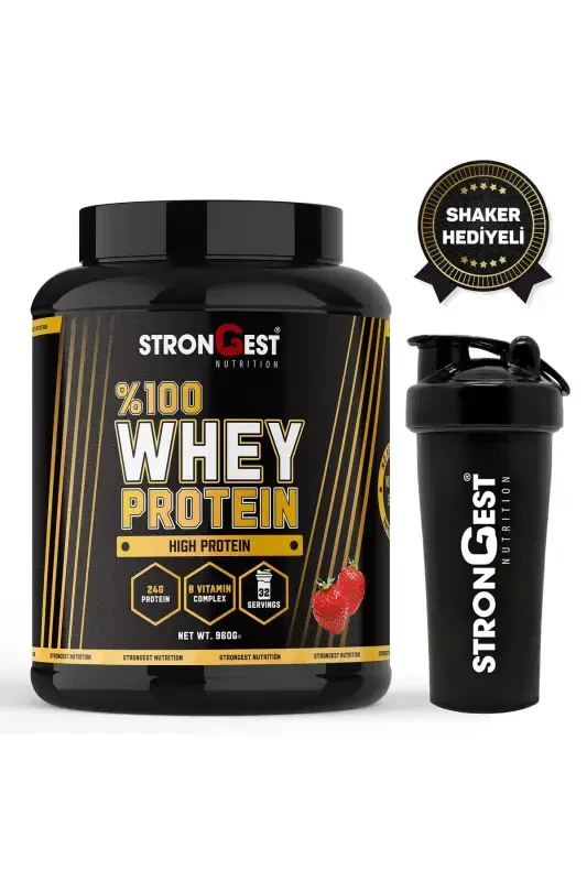Whey Protein 960 g 32 Servings Strawberry Flavored Whey Protein Powder - 1