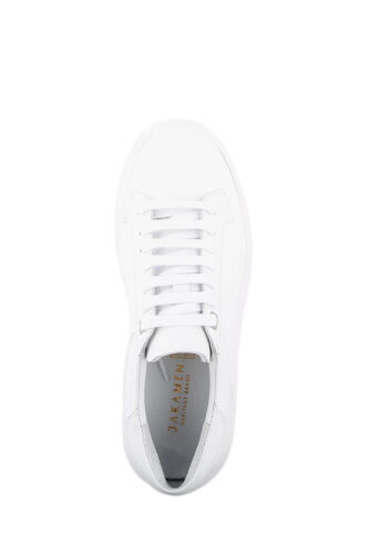 White 100% Leather Lace-up Casual Sneaker Shoes - 5
