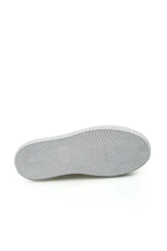White 100% Leather Stitched Bottom Rubber Sneaker Shoe - 4