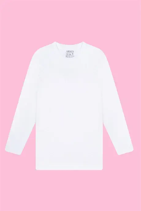 White 2-Pack Girls' Long Sleeve T-Shirt 100% Cotton Rib - 2