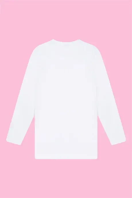 White 2-Pack Girls' Long Sleeve T-Shirt 100% Cotton Rib - 3