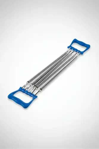 White 5-Level Hardness Resistance Adjustable Steel Chest Expander - 4