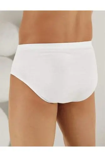 White 6-Pack Men's Briefs 100% Cotton Jersey - 4