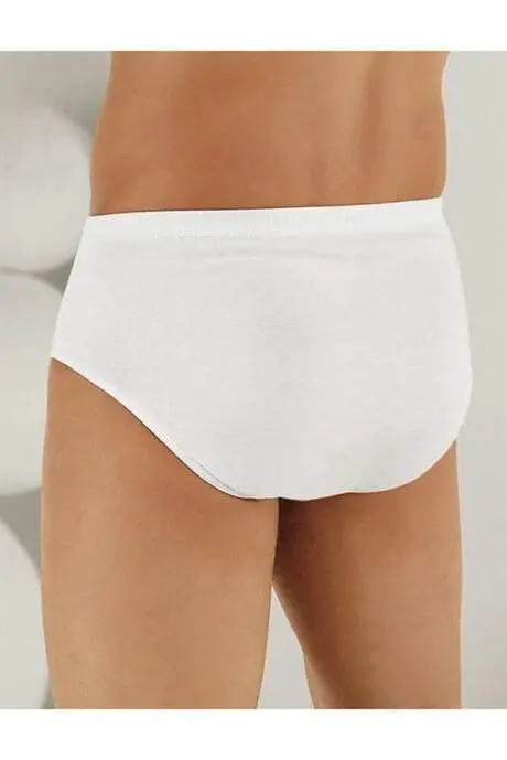 White 6-Pack Men's Briefs 100% Cotton Jersey - 4