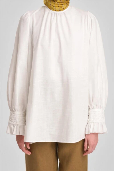 White Armine Sleeve Blouse 24Y3533 - 11