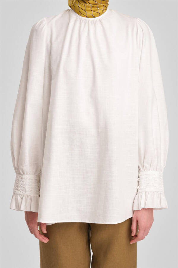 White Armine Sleeve Blouse 24Y3533 - 11