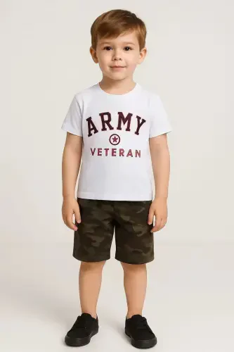 White Army Camouflage Pattern Top and Bottom Set - DUDO GİYİM (1)