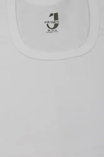 White Basic Flexible Fabric 100% Cotton Tank Top - JAKAMEN (1)