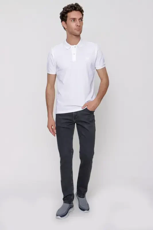 White Basic Plain 100% Cotton Comfort Fit Short Sleeve GIFT BOXED Polo Neck Men's T-Shirt - 5