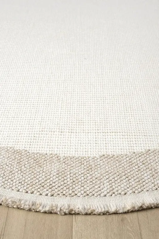 White Beige Soft Round Circle Rug Living Room Kitchen Hallway Runner Woven Machine Made Carpet 0021 CIRCLE-White 47 - 4