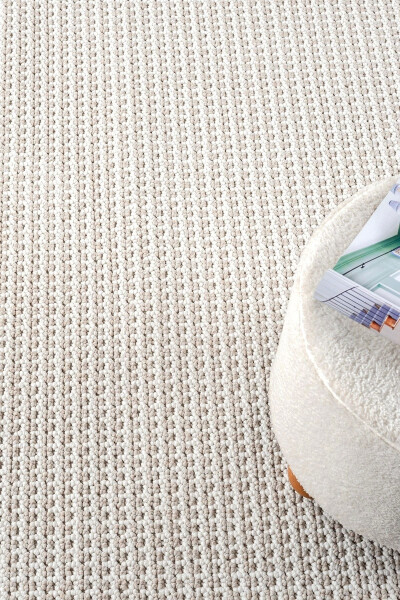 White Beige Soft Textured Rug Carpet Living Room Kitchen Corridor Runner Woven Machine Carpet 006 - 23