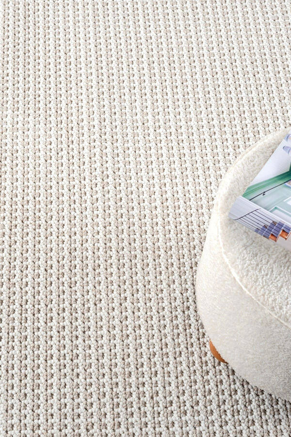 White Beige Soft Textured Rug Carpet Living Room Kitchen Corridor Runner Woven Machine Carpet 006 - 23