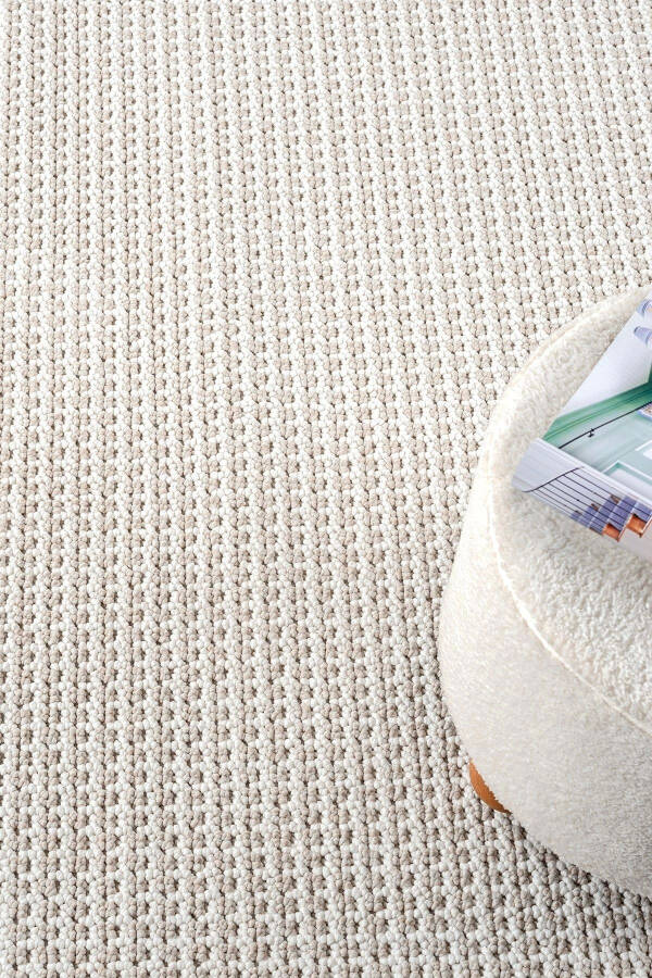 White Beige Soft Textured Rug Carpet Living Room Kitchen Corridor Runner Woven Machine Carpet 006 - 7