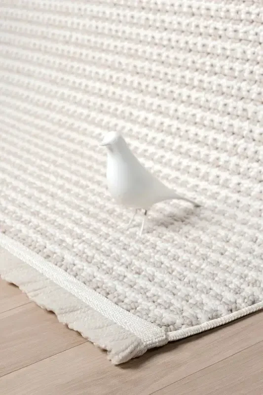 White Beige Soft Textured Rug Carpet Living Room Kitchen Corridor Runner Woven Machine Carpet 006 - 3