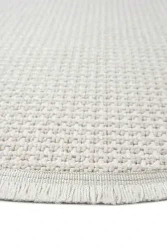 White Beige Soft Touch Round Carpet Rug Kitchen Hallway Runner Woven Machine Carpet 006 CIRCLE-White 5 - 2