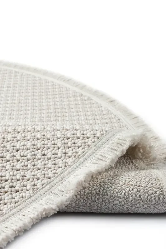 White Beige Soft Touch Round Carpet Rug Kitchen Hallway Runner Woven Machine Carpet 006 CIRCLE-White 5 - 4