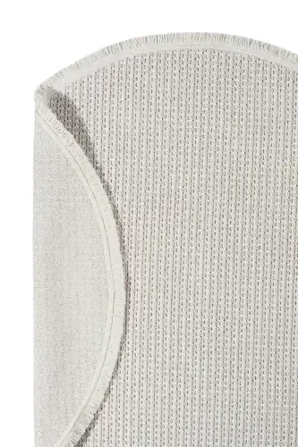 White Beige Soft Touch Round Carpet Rug Kitchen Hallway Runner Woven Machine Carpet 006 CIRCLE-White 5 - 5