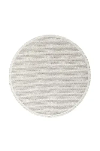 White Beige Soft Touch Round Carpet Rug Kitchen Hallway Runner Woven Machine Carpet 006 CIRCLE-White 5 - 6
