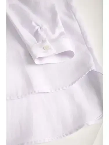 White Belt Relaxed Fit Shirt Tunic - 6