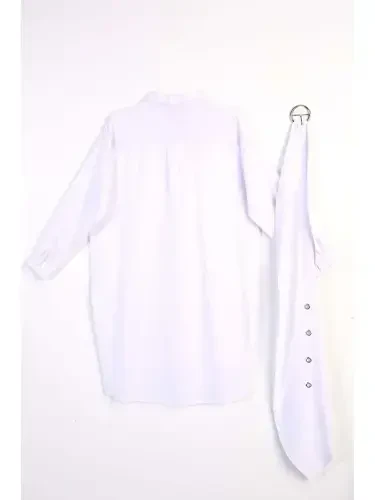 White Belt Relaxed Fit Shirt Tunic - 7