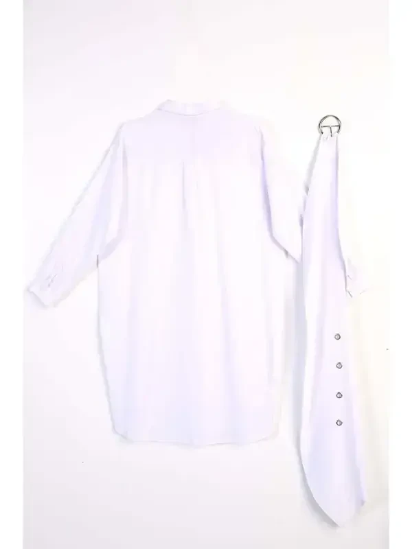 White Belt Relaxed Fit Shirt Tunic - 7