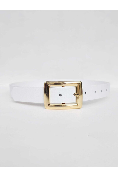 White Belt with Gold Buckle for Women - 1