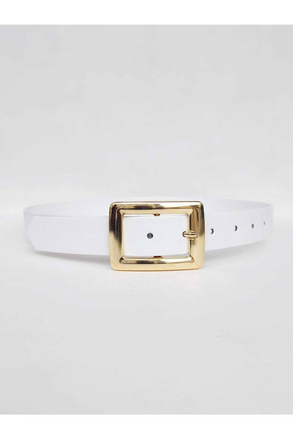 White Belt with Gold Buckle for Women - 1