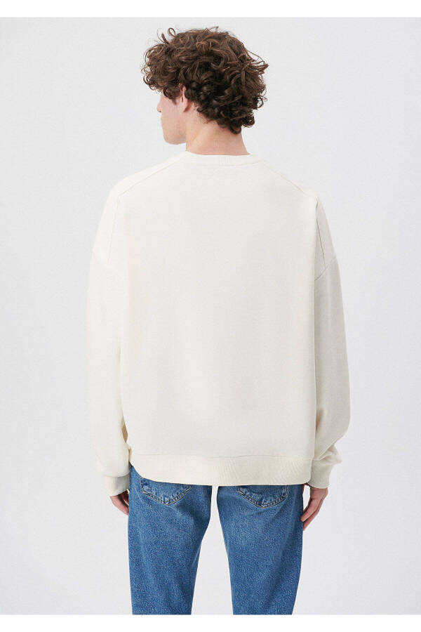 White bisiklet neck sweatshirt, 0S10035-70057 - 3