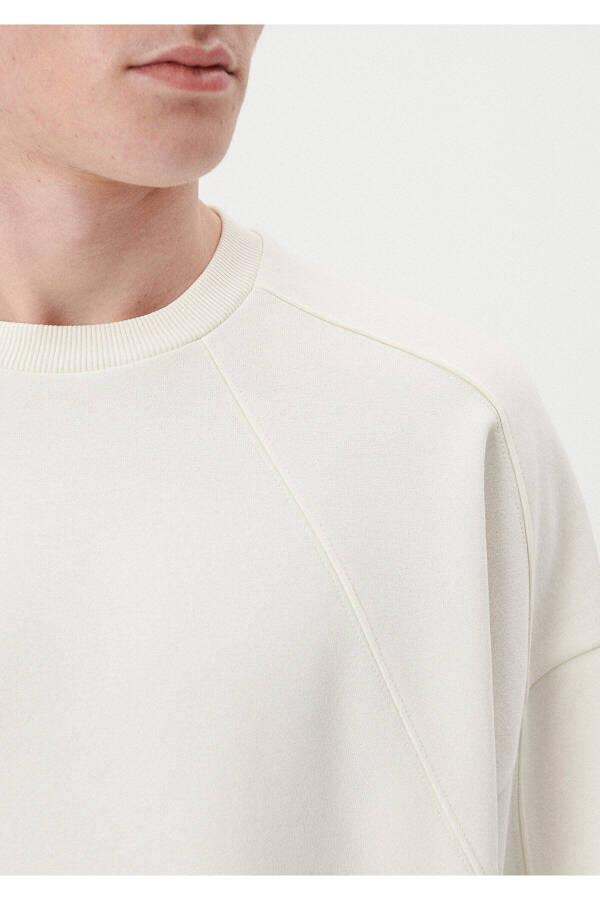 White bisiklet neck sweatshirt, 0S10035-70057 - 4