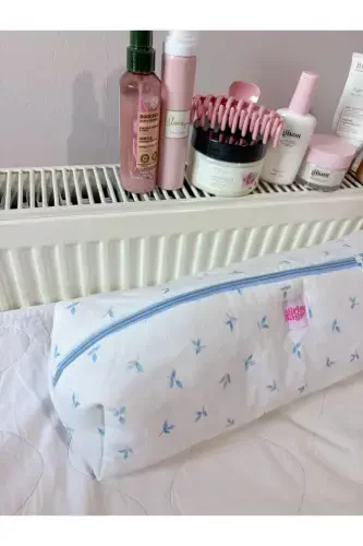 White Blue Floral Hair Curler Straightener Bag Compatible for Airwrap Airstrait Large Travel Case-White Blue Floral - 4