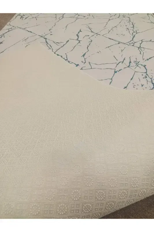 White Blue Non-Slip Runner Rug - Washable Four Seasons Carpet | Living Room, Bathroom, Balcony, Teen Room-White - 2