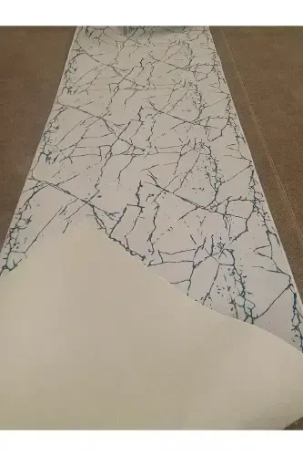 White Blue Non-Slip Runner Rug - Washable Four Seasons Carpet | Living Room, Bathroom, Balcony, Teen Room-White - 3