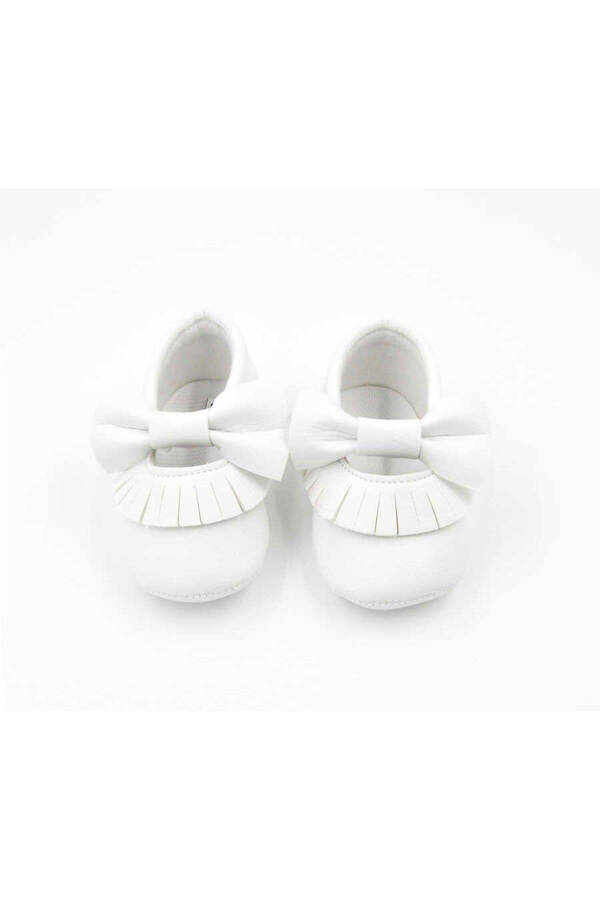 White Bow Tassel Baby Shoes - 5