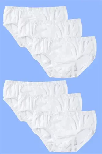 White Boys' Briefs 6-Pack 100% Cotton - 1