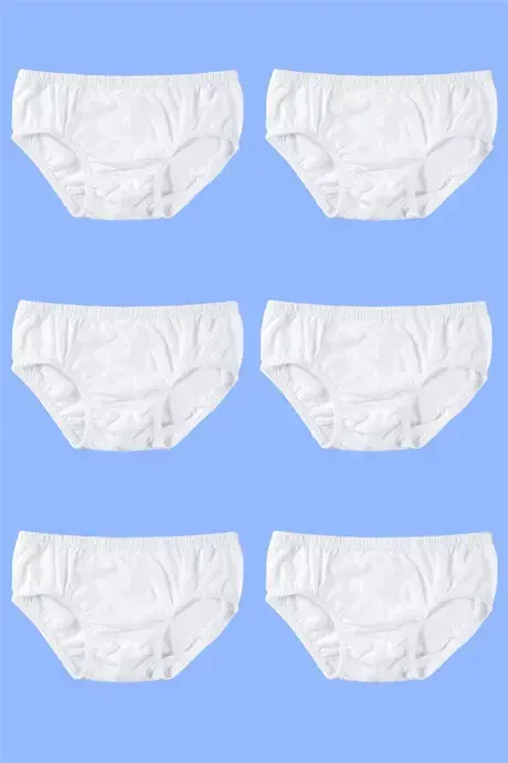 White Boys' Briefs 6-Pack 100% Cotton - 2