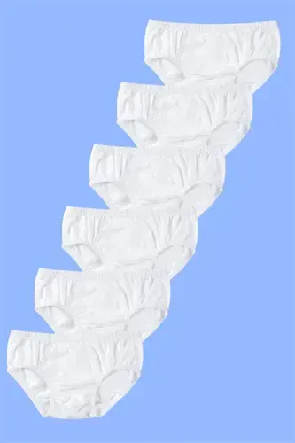 White Boys' Briefs 6-Pack 100% Cotton - 3