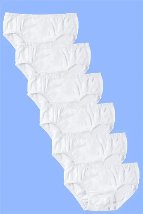 White Boys' Briefs 6-Pack 100% Cotton - 5