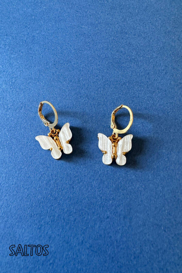 White Butterfly Gold Necklace Earrings Birthday Gift Butterfly Necklace Earrings Set Women Necklace Women Earrings - 3