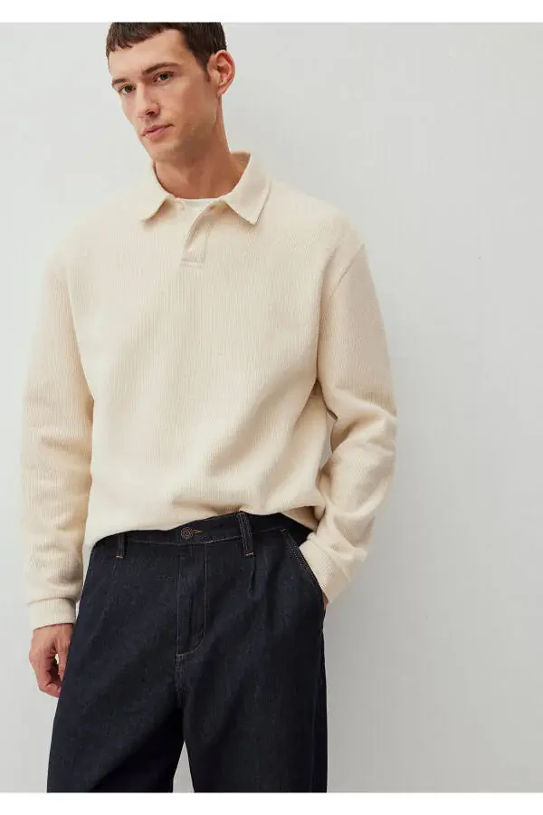 White Buttoned Basic Sweatshirt (0S10266-81202) - 3