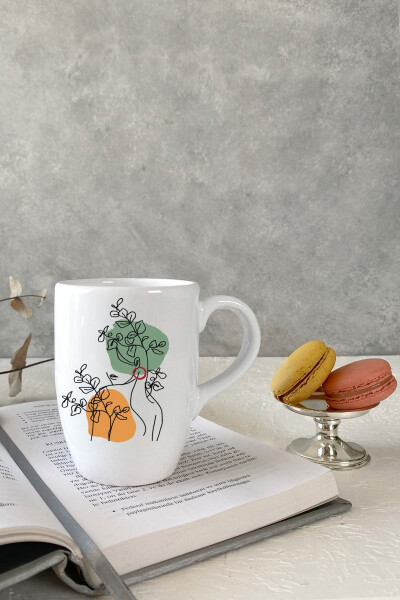 White Coffee Mug with Abstract Female Figure - Abstract Mug No: 2 - 1