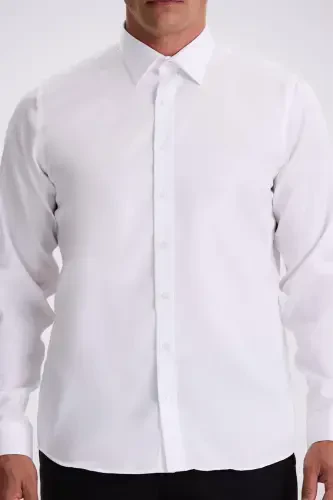 White Comfort 100% Cotton Fit Non-Iron Shirt - 3