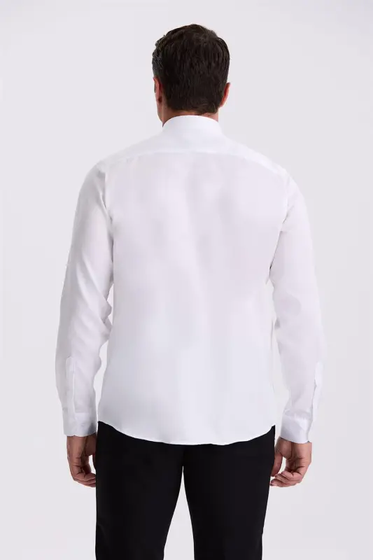 White Comfort 100% Cotton Fit Non-Iron Shirt - 4
