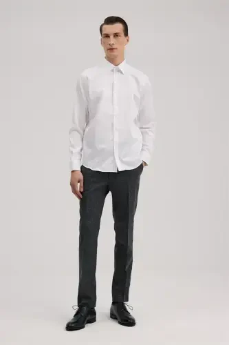White Comfort Fit 100% Cotton Non-Iron Shirt - JAKAMEN (1)
