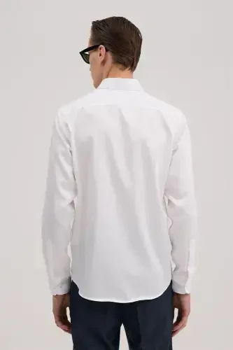 White Comfort Fit 100% Cotton Non-Iron Shirt - 4