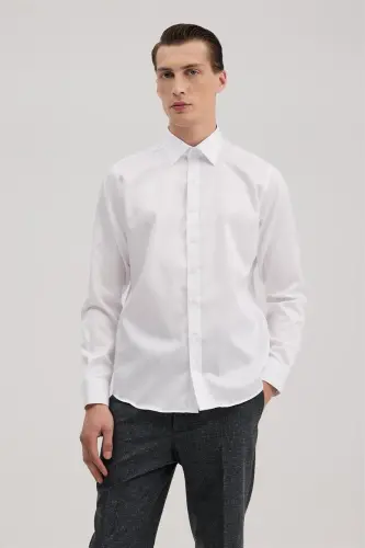 White Comfort Fit 100% Cotton Non-Iron Shirt 