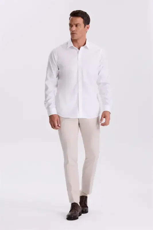 White Comfort Fit Non-Iron 100% Cotton Shirt - 2