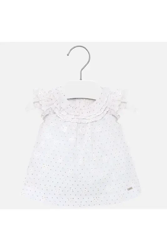 White Cream Baby Girl Romper - MAYORAL