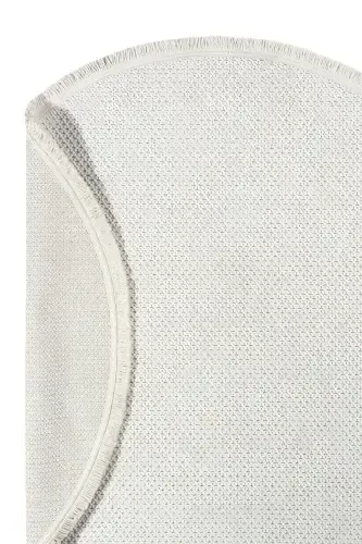 White Cream Soft Textured Round Rug Carpet Kitchen Hallway Runner Weave Machine Made Carpet 007 DAİRE-White 7 - 6