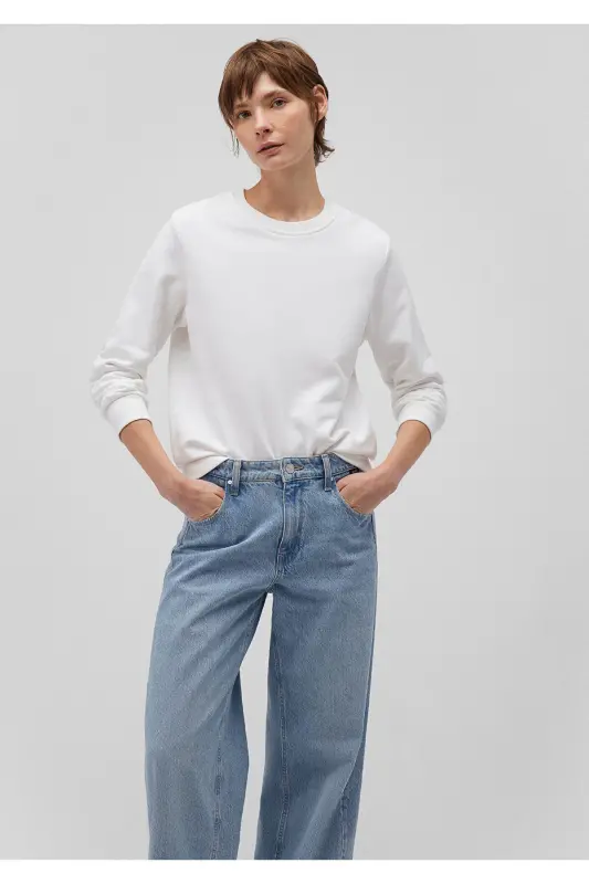 White crew neck sweatshirt (1S10183-80194) - MAVI