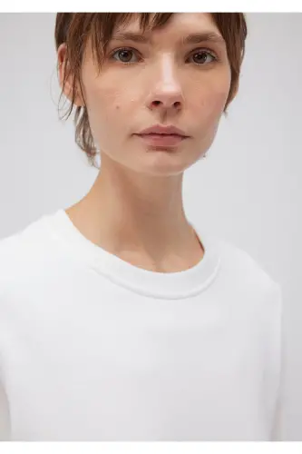 White crew neck sweatshirt (1S10183-80194) - 5